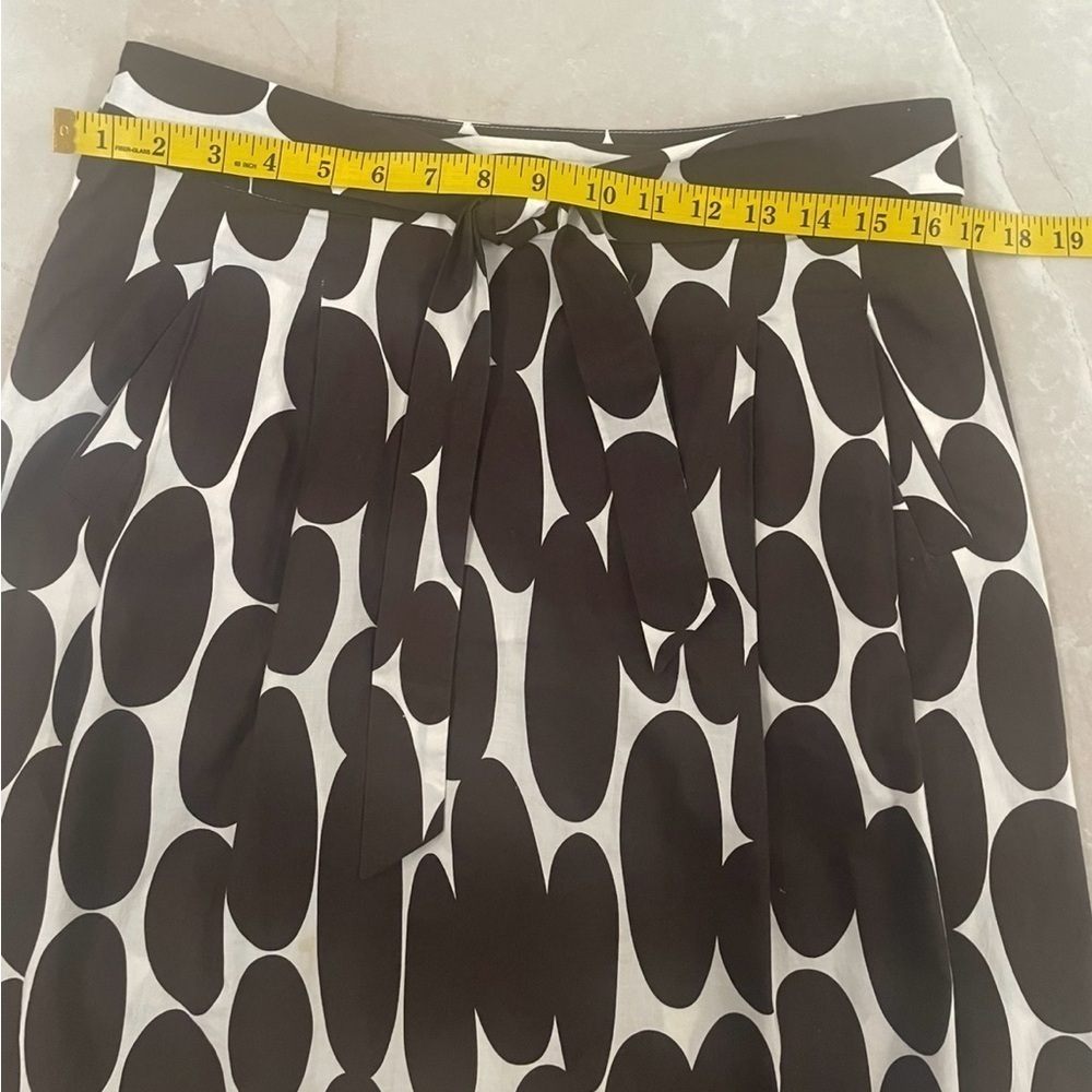 Ann Taylor Loft Skirt Size 6P Brown White Abstract Side Zip Up Pockets Cotton - Picture 5 of 8